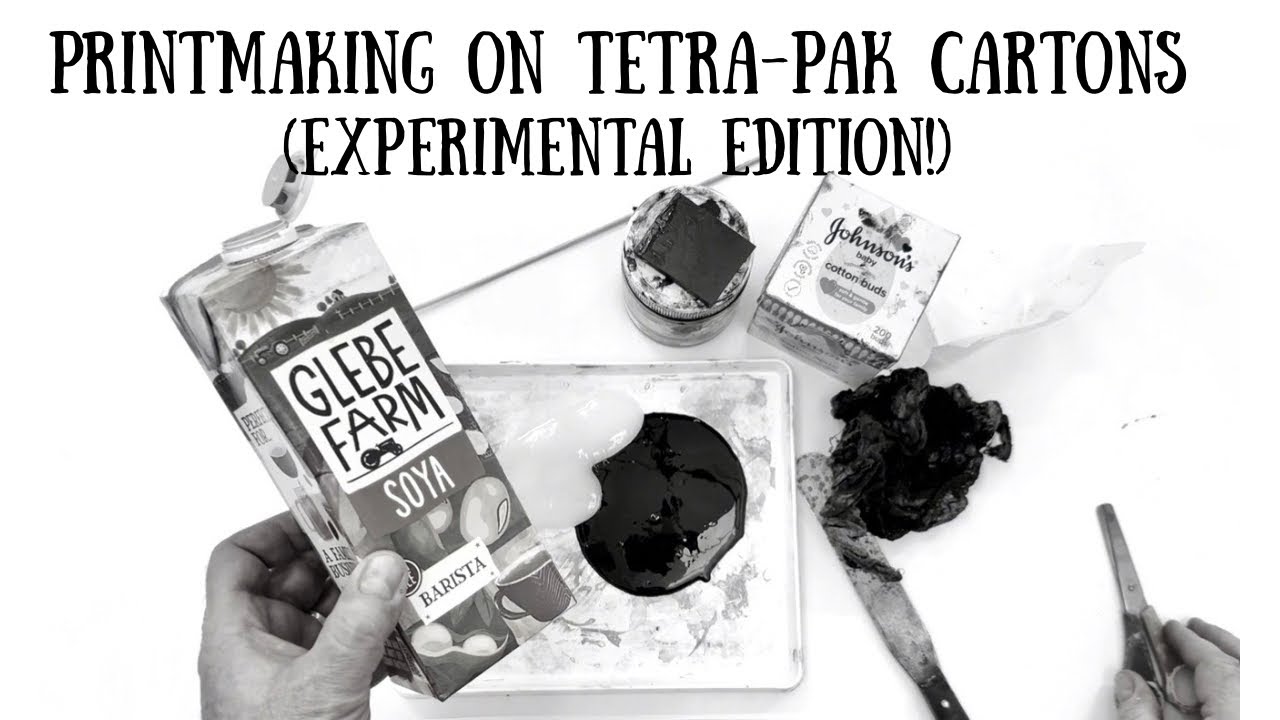 Printmaking on Tetra-Pak Milk Cartons with Homemade Ink and Colour Tints