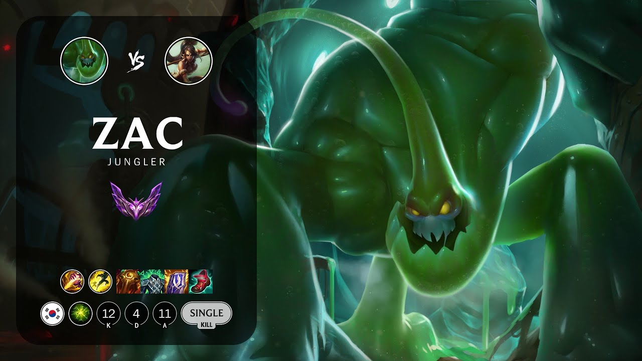 Zac Jungle vs Nidalee - KR Master Patch 14.1