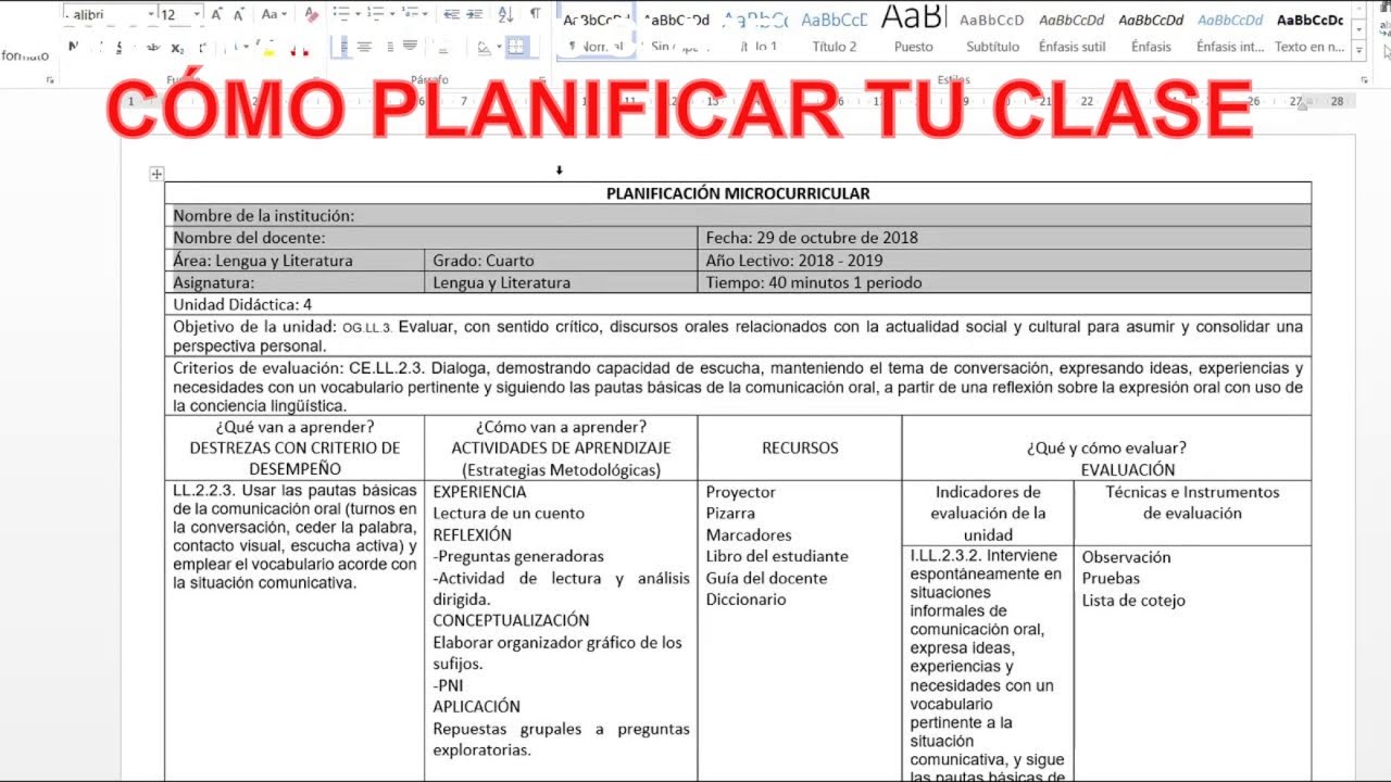 QSM8 - CLASE DEMOSTRATIVA  (1/2) Planificación
