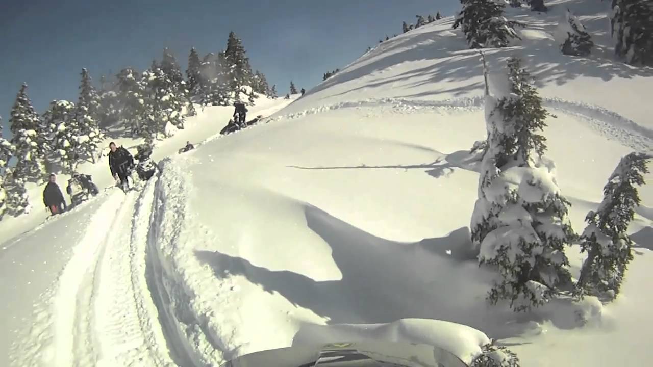 Go Pro HD: Snowmobiling Deep Powder!!