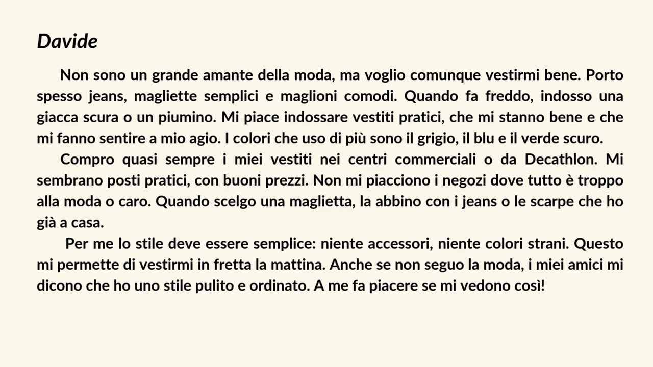 Come mi vesto italiano A2