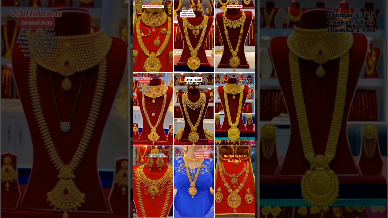 Gold Rani Haar Design |Long Rani Haar With weight bridal necklace set |Gold Necklace Design #vlog