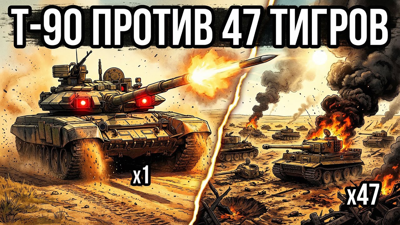 ЧТО ЕСЛИ Т-90 попал на Курскую Дугу 1943? | Один танк против 47 Панцеров