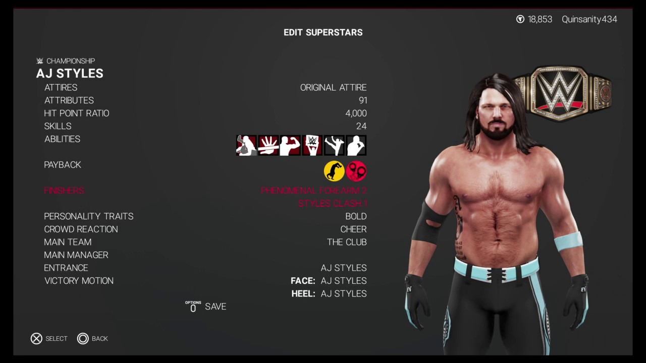 AJ Styles Updated Move Set - WWE 2K19