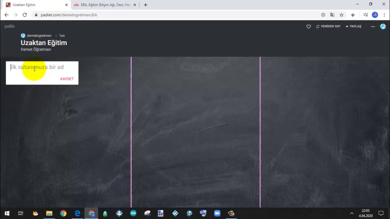 Padlet Kullanımı