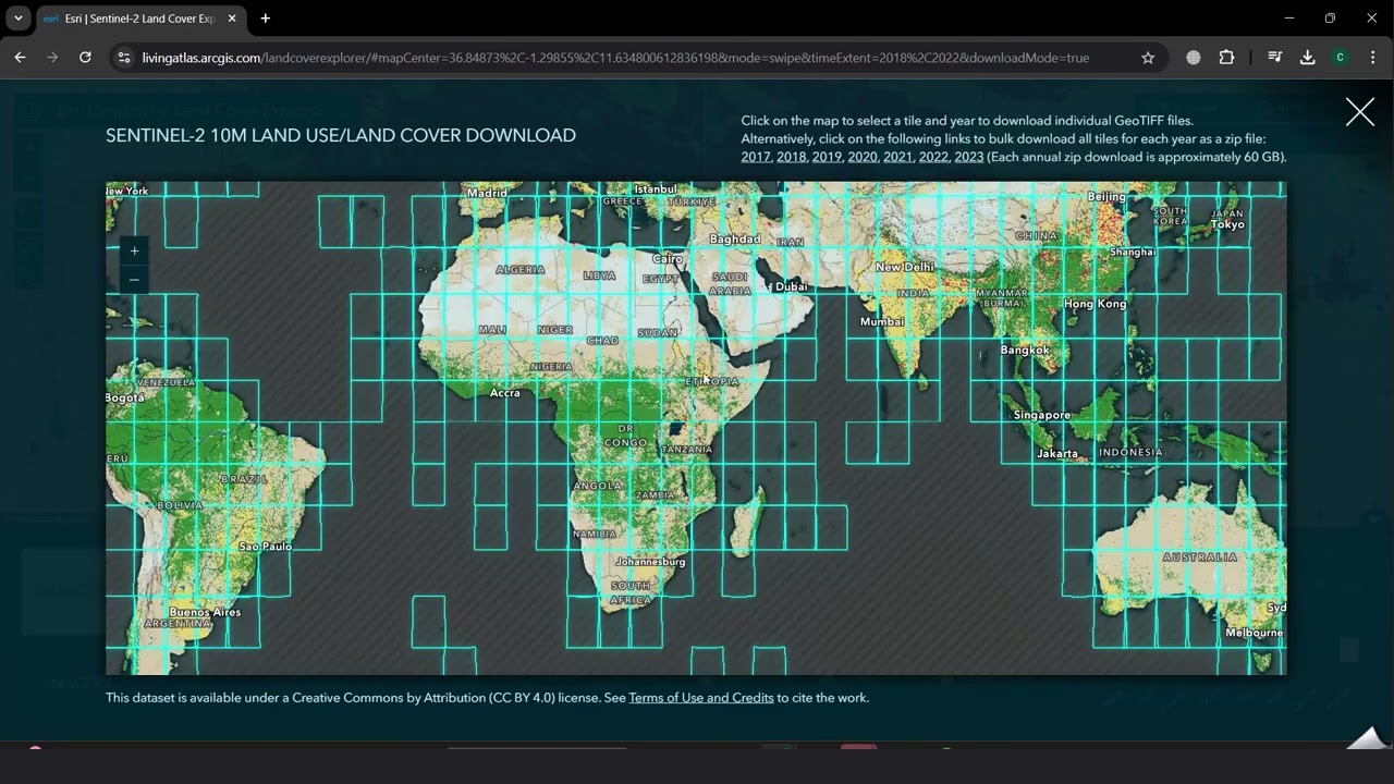 Downloading Sentinel 2 10 Meter Land Cover images from ArcGIS Living Atlas of the World