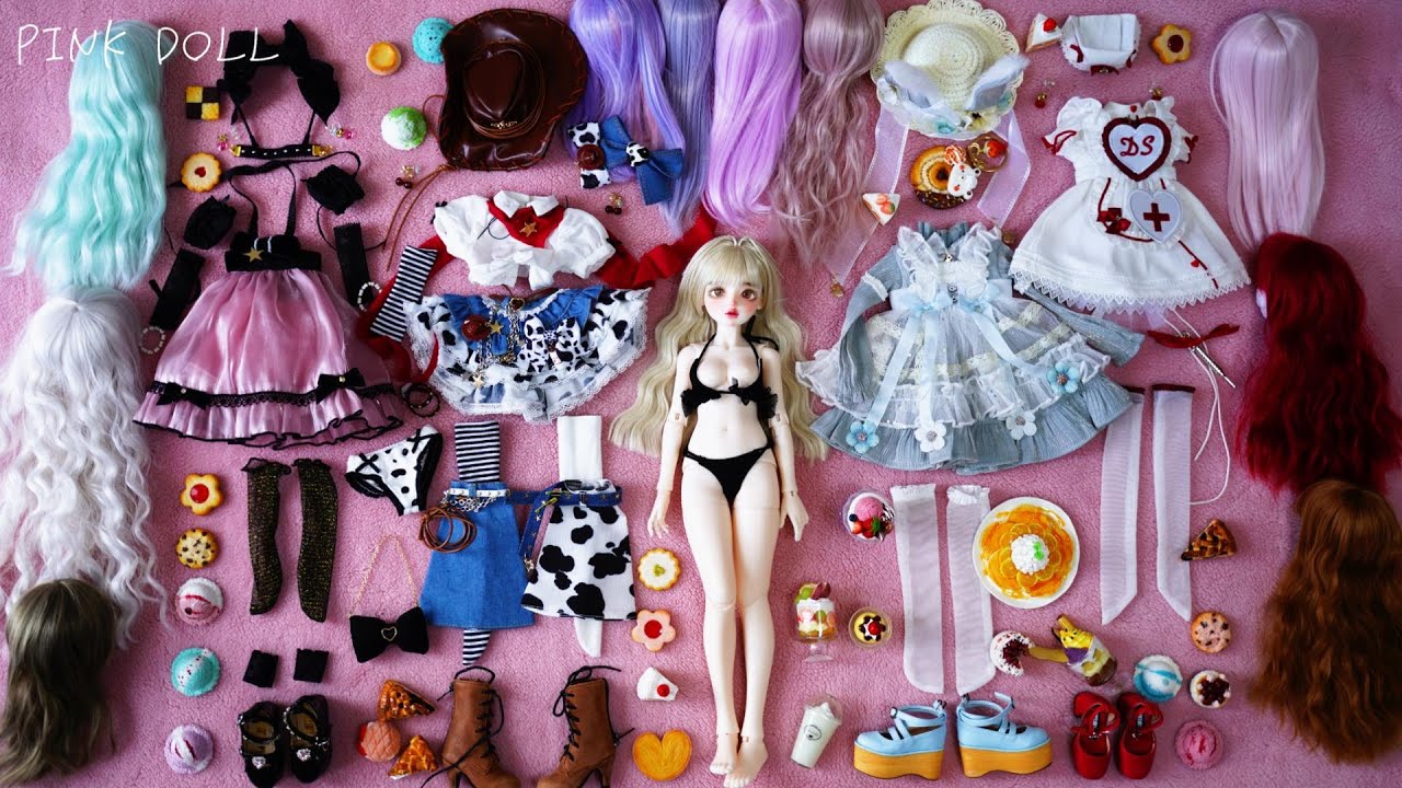 Cowgirl BJD Unboxing Dressup pinkdoll काउगर्ल प्रारंभिक अच्छा कपड़ा पहनना गुड़िया