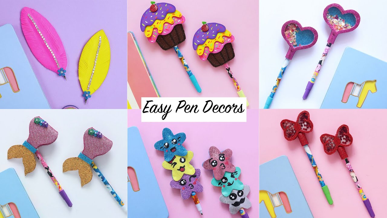 6 Easy DIY Pen & Pencil Decorations | Back to School Supplies | Craft Compilation