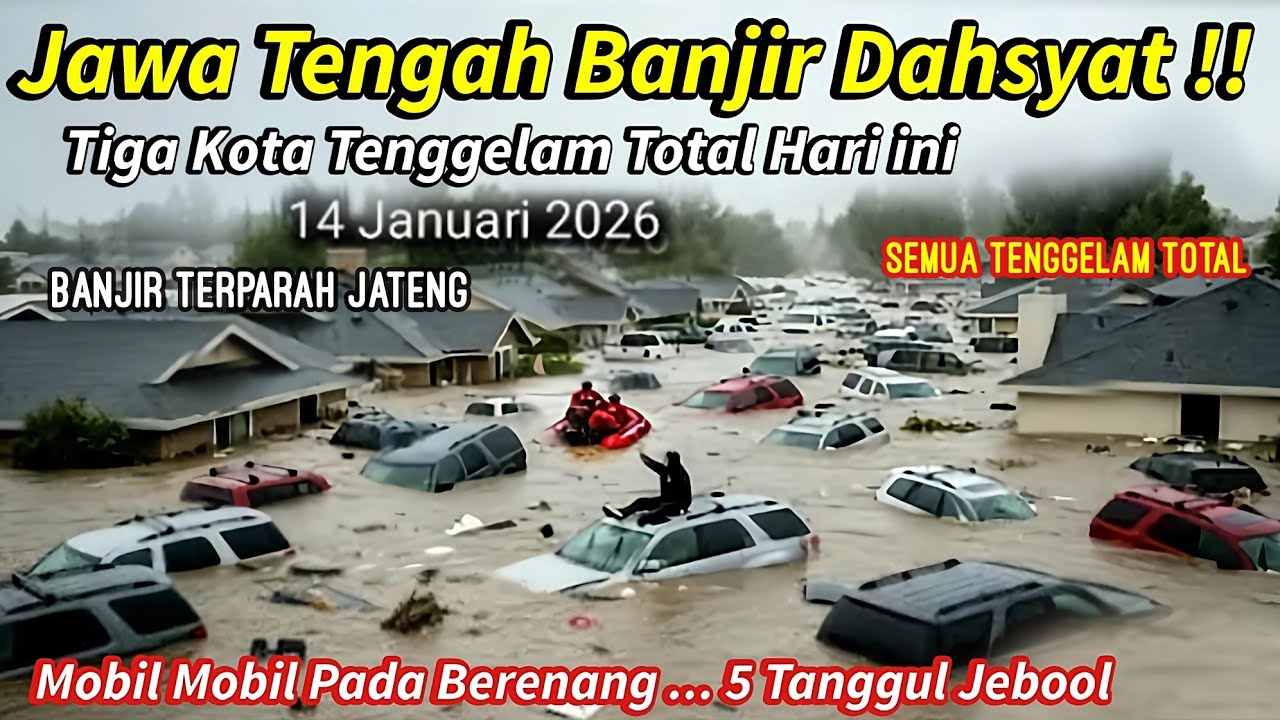 3 KOTA TENGGELAM TOTAL || BANJIR DAHSYAT 5 TANGGUL JEBOL DI JAWA TENGAH HARI INI - 14 JANUARI 2026