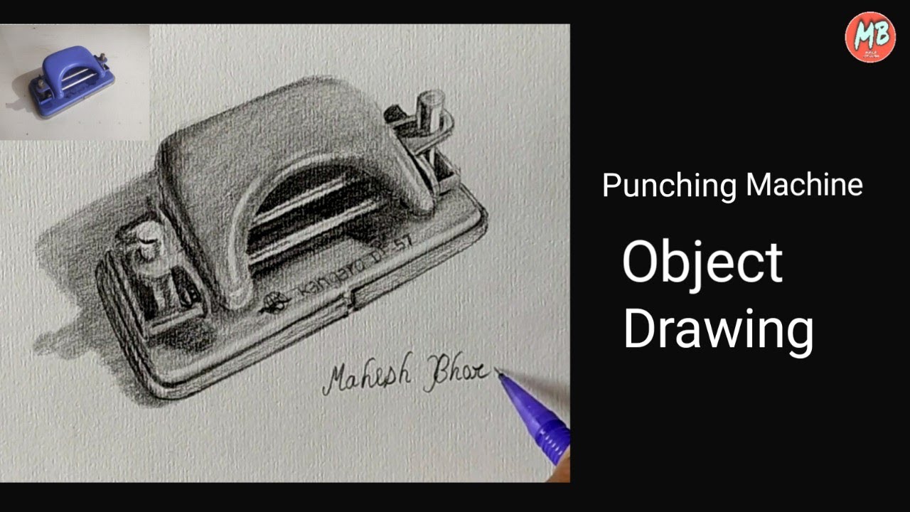 Punching Machine Drawing / Object Drawing / Pencil Drawing