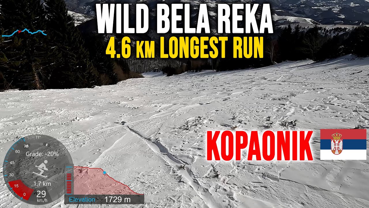 [4K] Skiing Kopaonik, Wild Bela Reka - 4.6 km Longest Run - New Gondola Brzeće, Serbia, GoPro HERO10