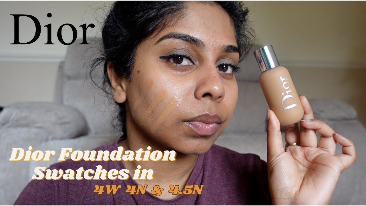 Свотчи тонального крема Dior Face and Body Foundation в оттенках 4W, 4N, 4.5N