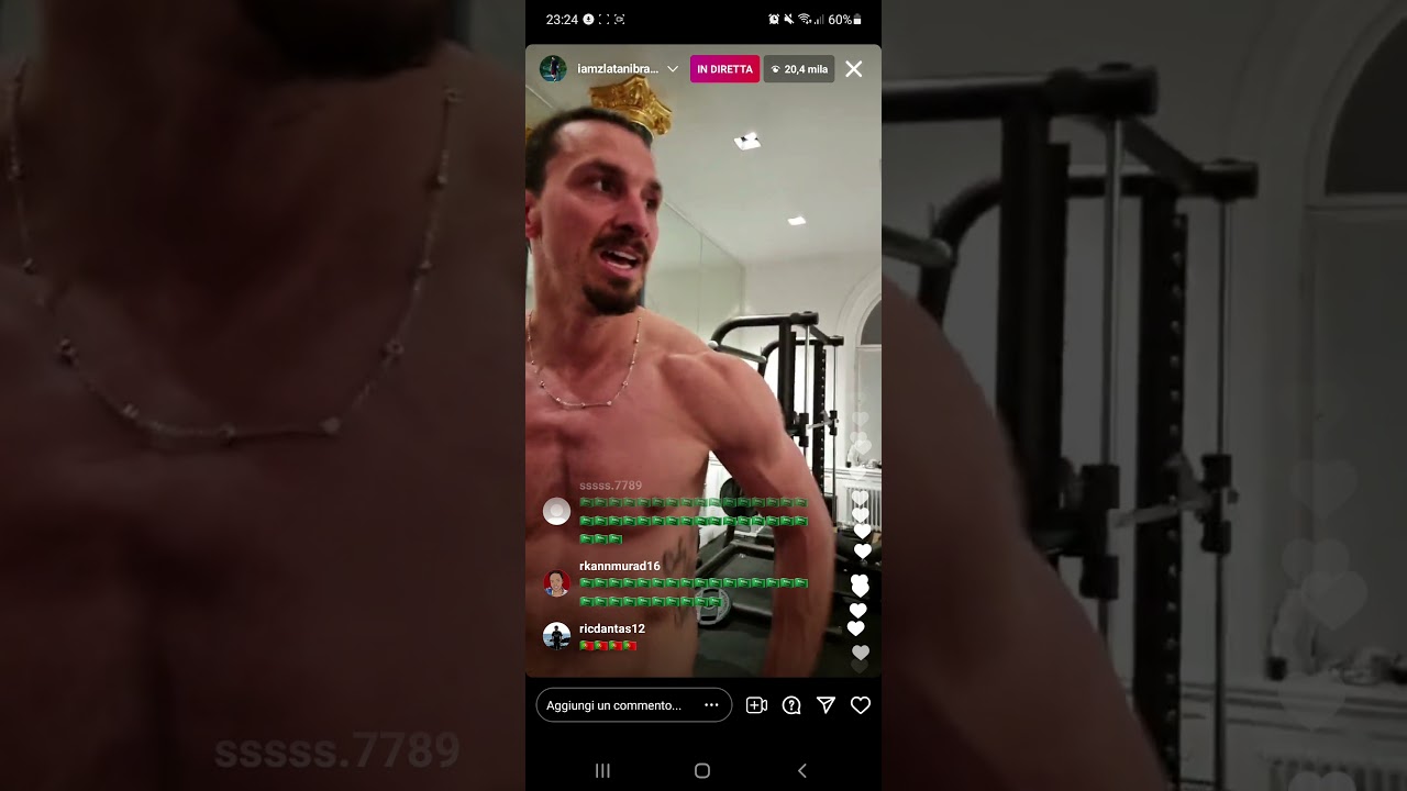zlatan ibrahimović live su instagram preparazione per la prossima stagione milan is on fire🔥😂