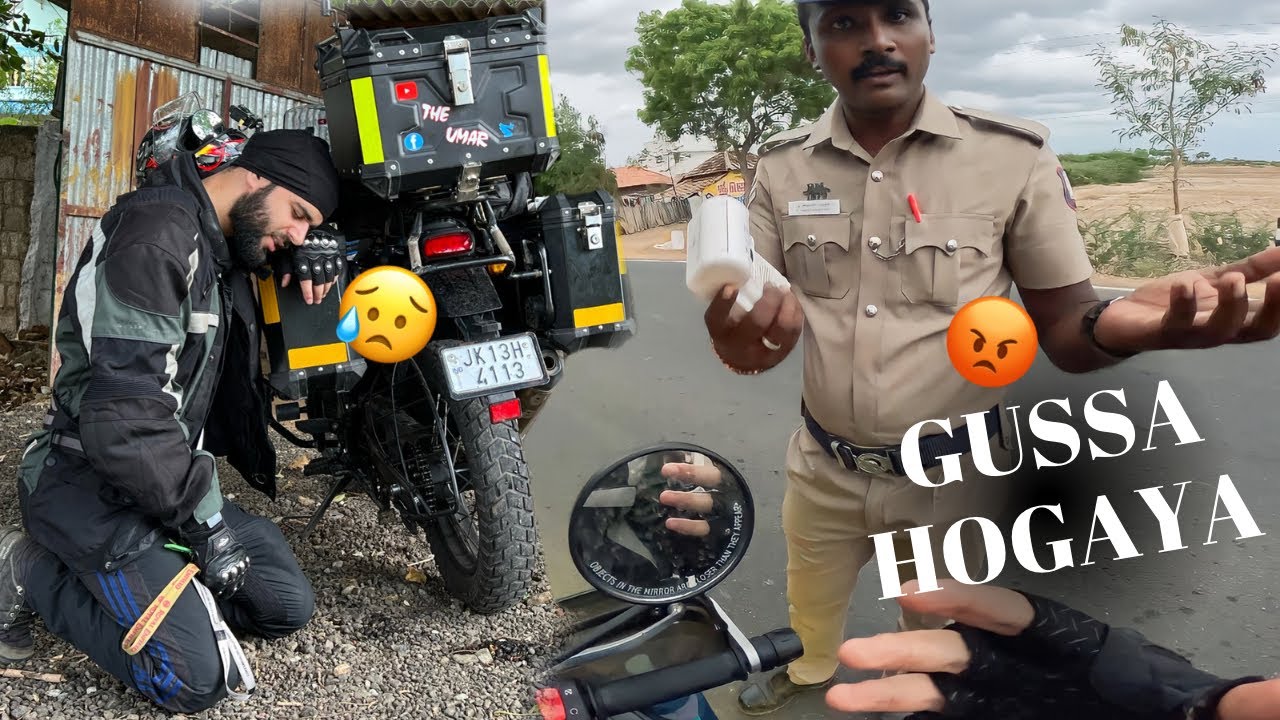 Caught By Police 🥹 Bike Breakdown Again | All India Ride From Kashmir To Kanyakumari | The Umar
