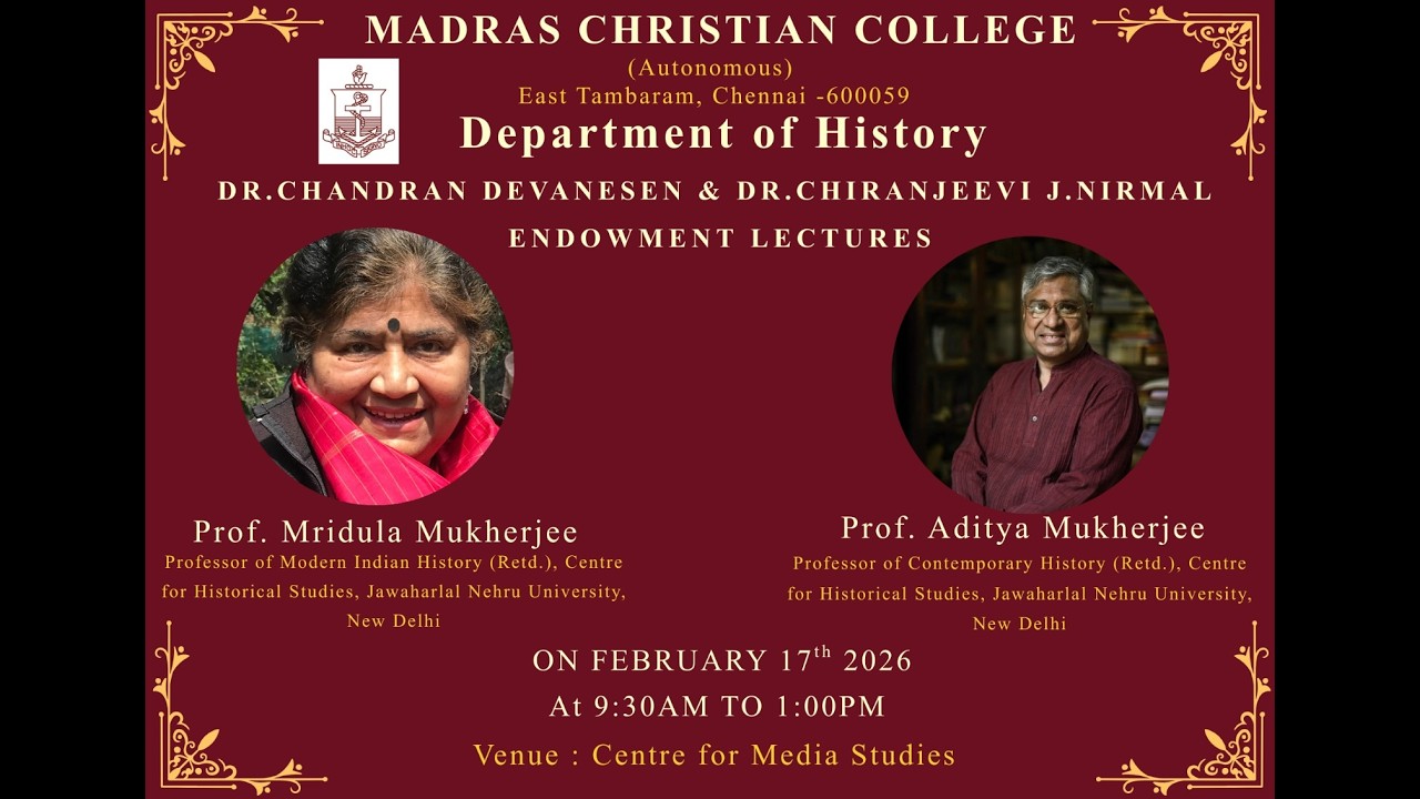 ENDOWMENT LECTURES 2026 | DEPARTMENT OF HISTORY | MCC