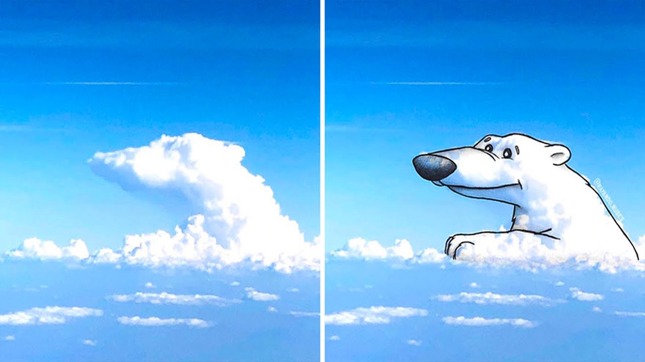 This Artist Comes Up With Fun Illustrations Out Of Cloud Shapes