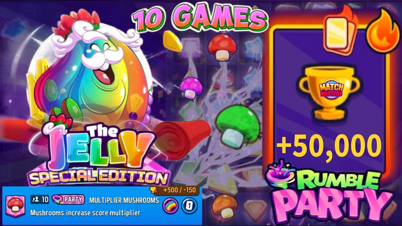+50,000 Trophy🏆 RUMBLE PARTY 🎉 Multiplier Mushrooms+Rainbow 🌈/Play 10 Games