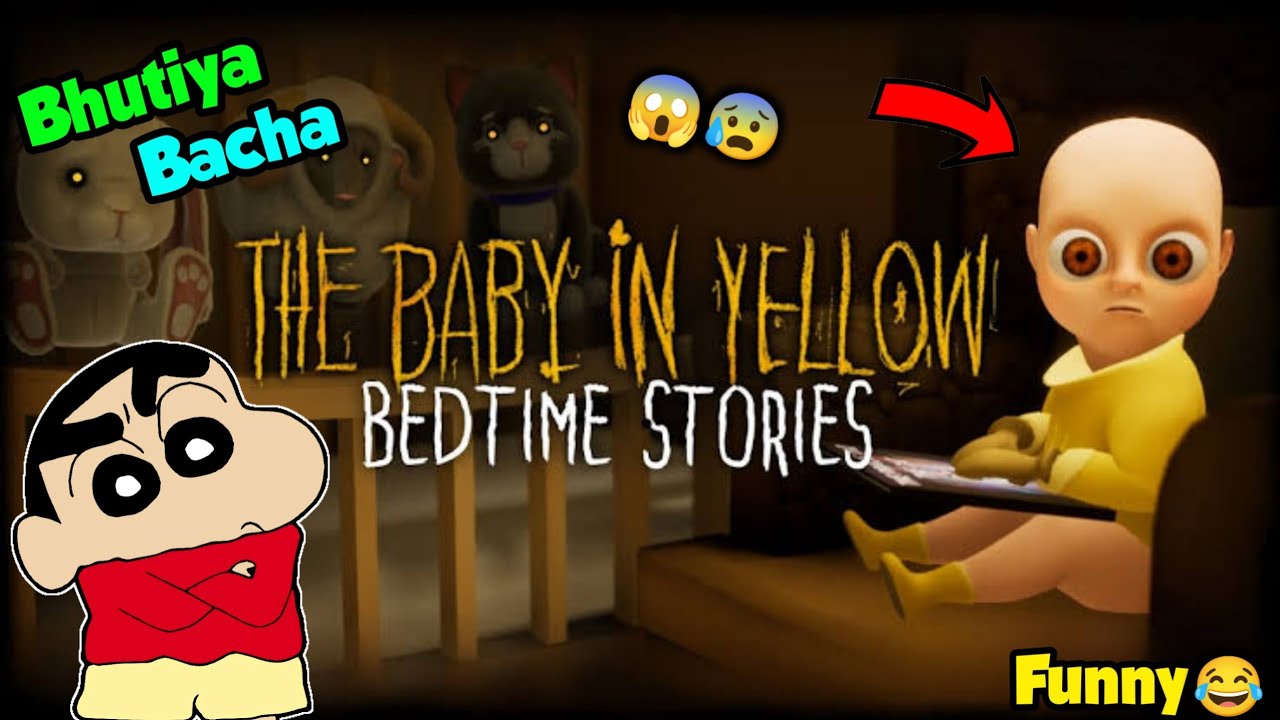 Shinchan become baby sitter 😂 | The baby in yellow horror game 😰 | bhutiya bacha😱 | hindi