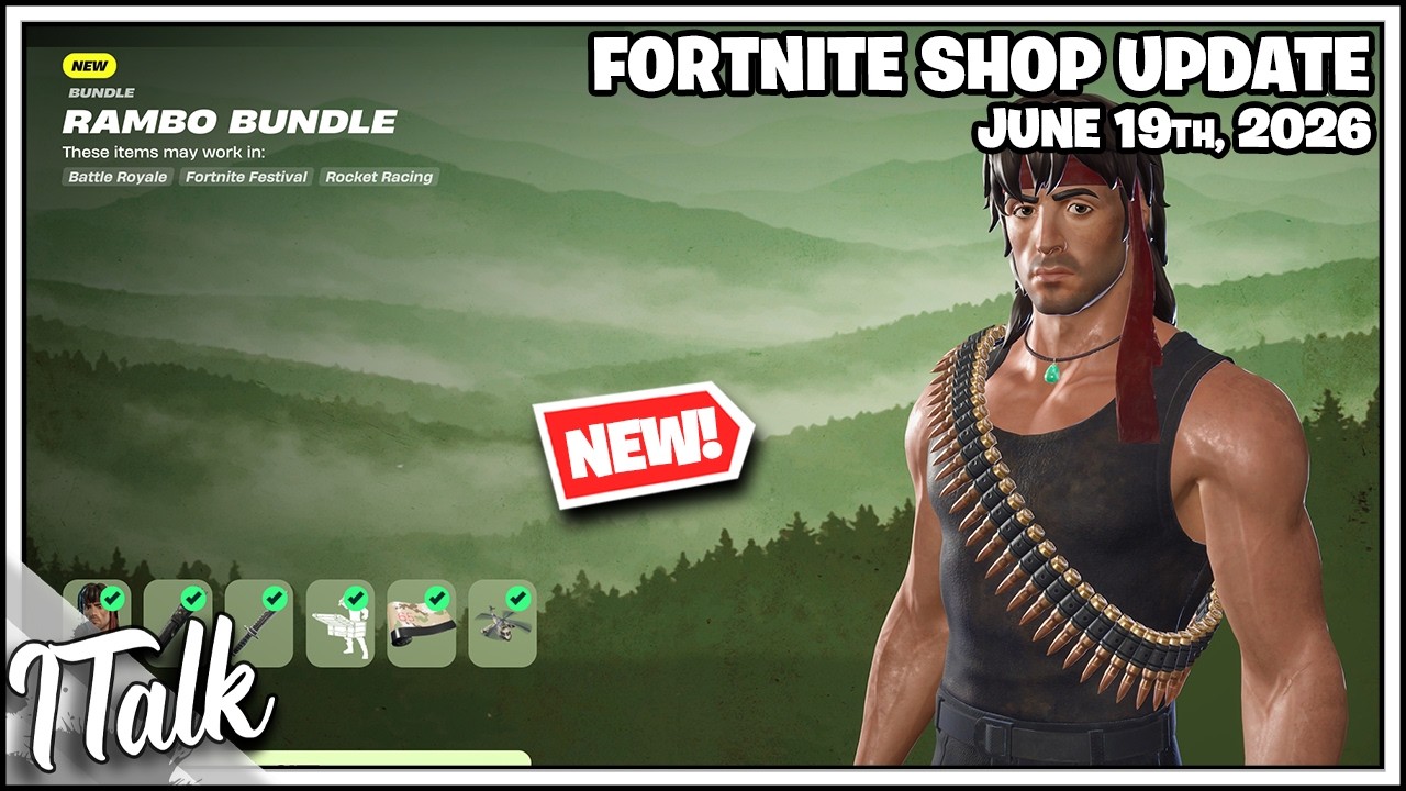 Магазин Fortnite *НОВИНКА* НАБОР РЭМБО И АНИМИРОВАННЫЕ ОТЦЫ! [19 июня 2026 г.] (Fortnite, глава 7)