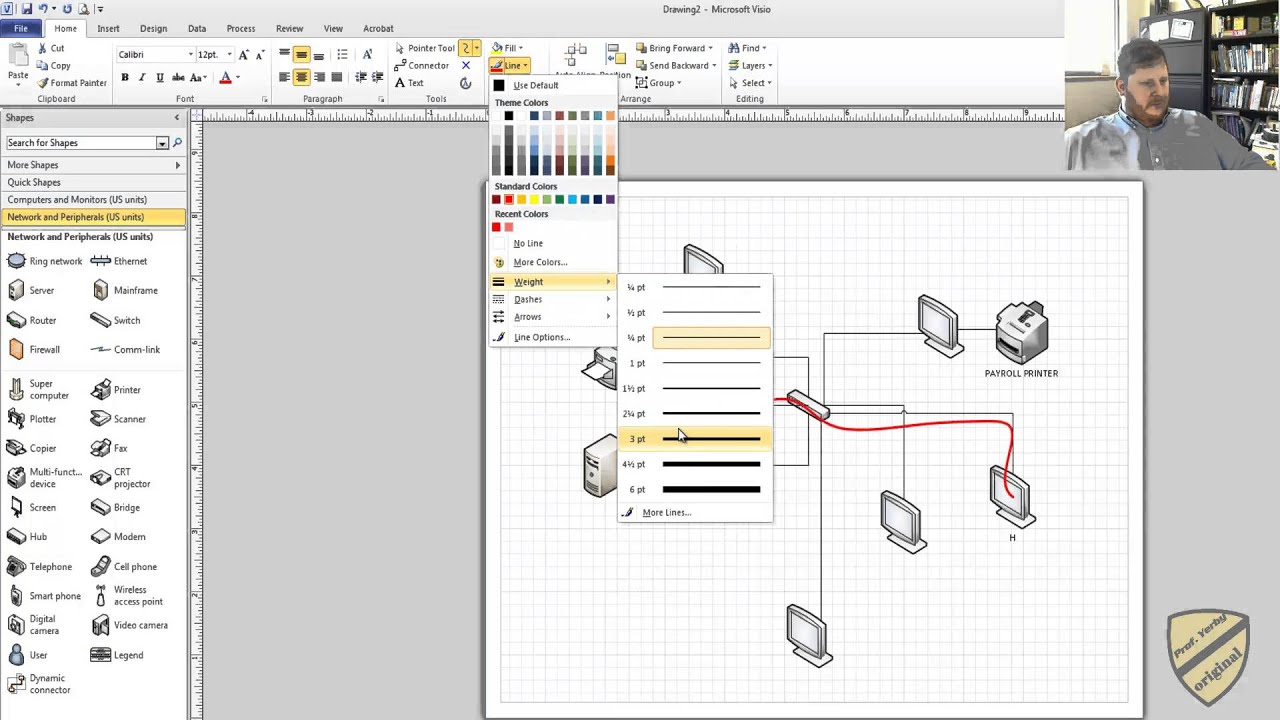 Freeform drawing lines in Visio