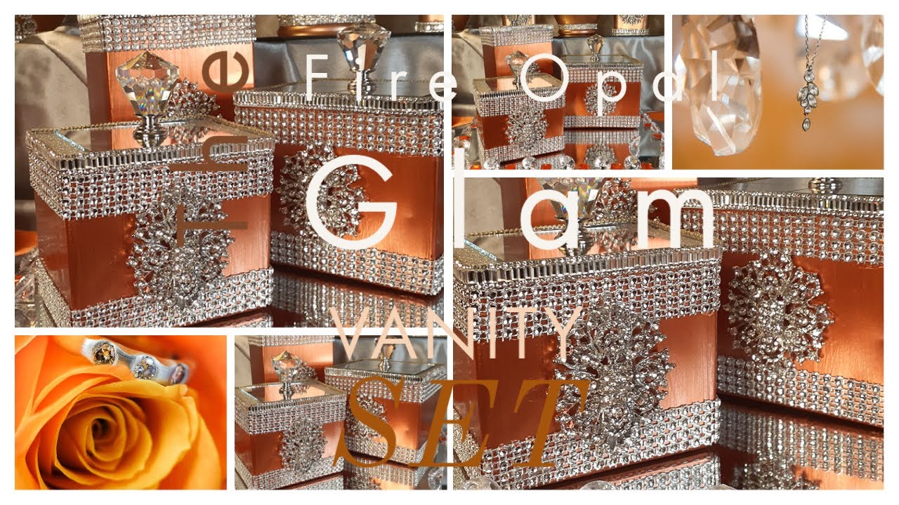 New! #DIYGlam Fire Opal and Silver DIY Glam Vanity Set | 4 New 2021 #DIYGlamDécor Ideas!