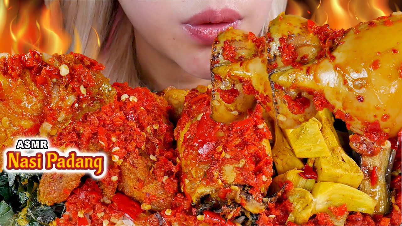 ASMR 🤩🌶NASI PADANG CUMI AYAM GORENG BALADO💥 SPICY SQUID PADANG STYLE RICE