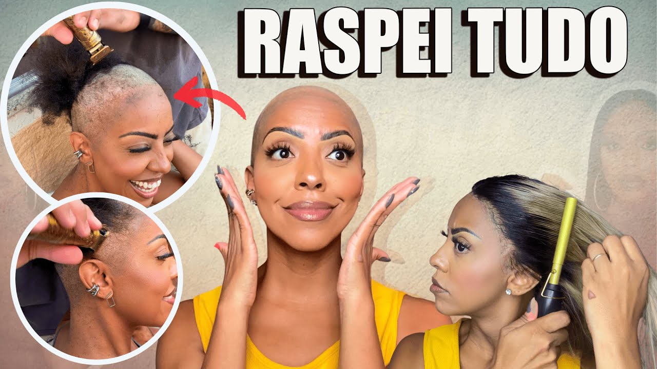 CABEÇA RASPADA - RASPEI A CABEÇA PRA FRONT LACE