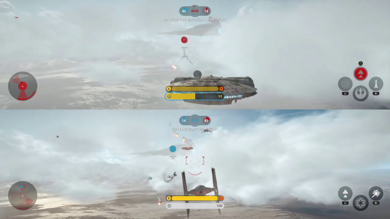 STAR WARS Battlefront MILLENNIUM FALCON vs SLAVE 1