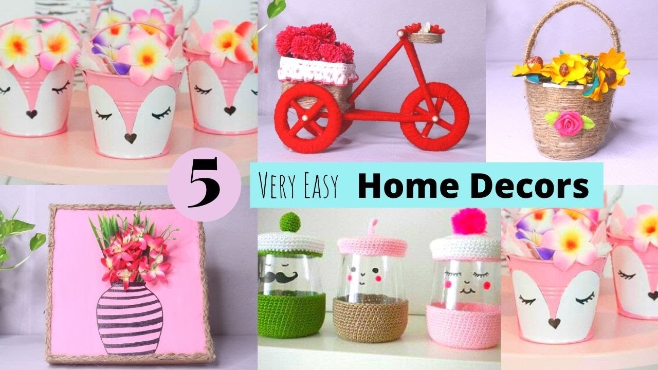 5 Home Decor Crafts/ Very Easy Room Decors and Organizers Crafts