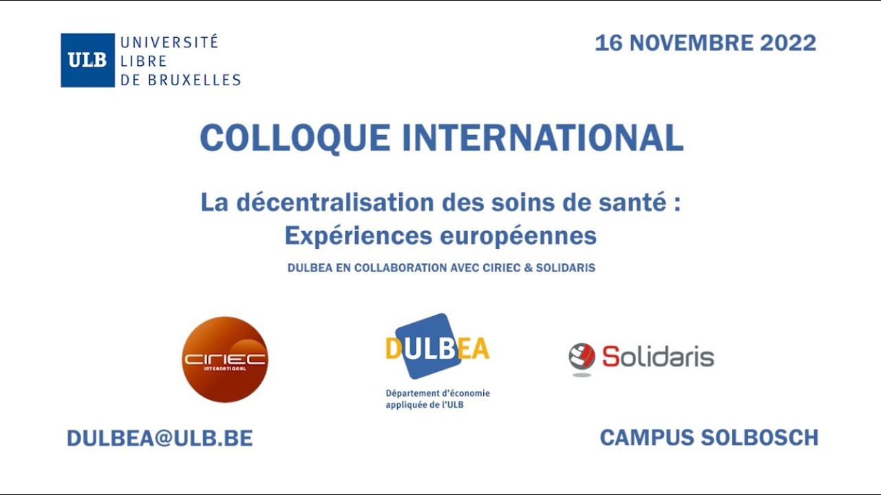 Décentralisation des soins de santé - Jean-Pascal Labille - Colloque international (DULBEA)
