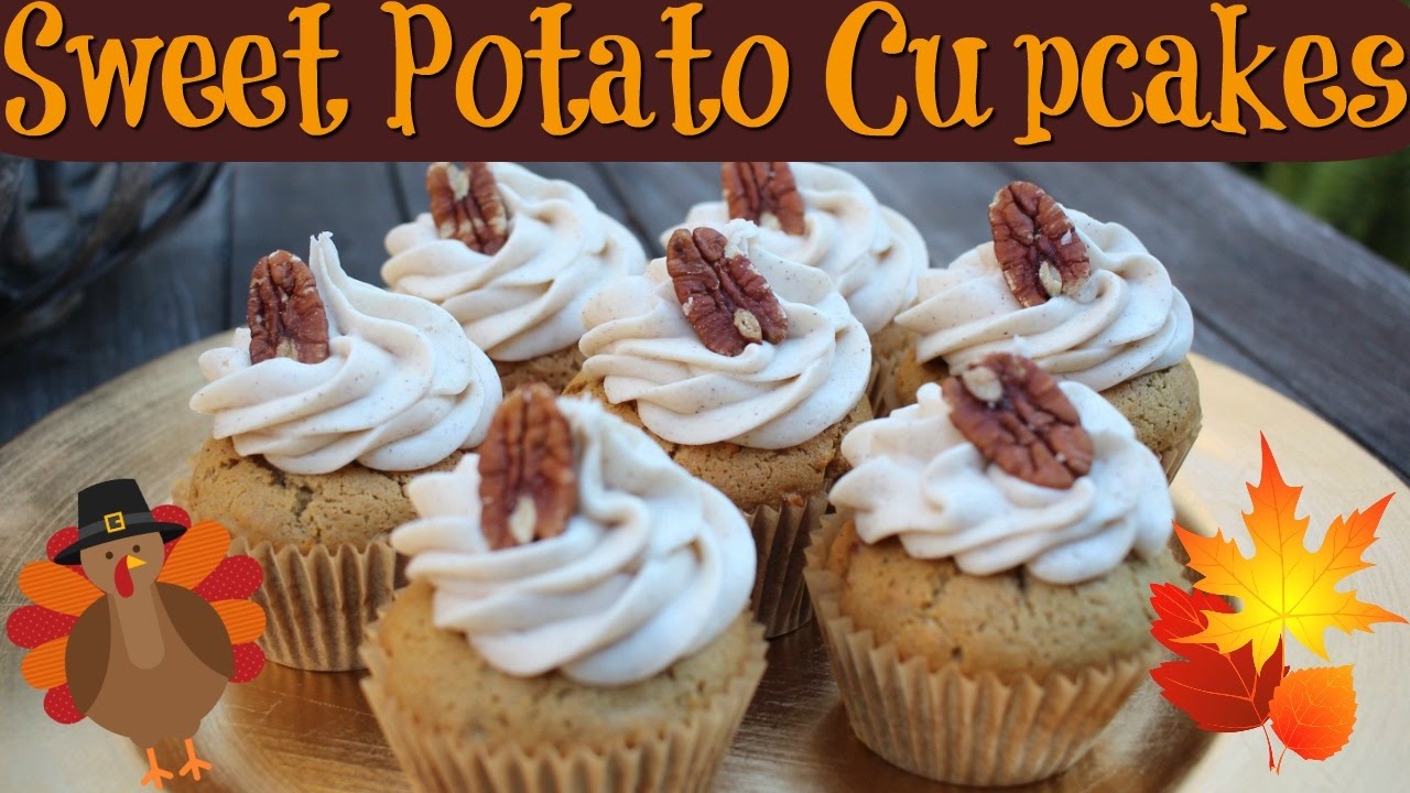 SWEET POTATO CUPCAKES|| Thanksgiving Dessert!