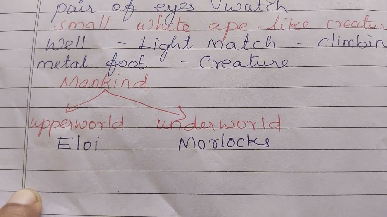 The Time Machine by H.G.Wells UG TRB English Unit II