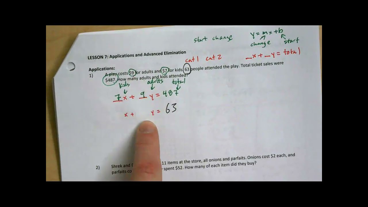 LESSON 7: Applications and Advanced Elimination