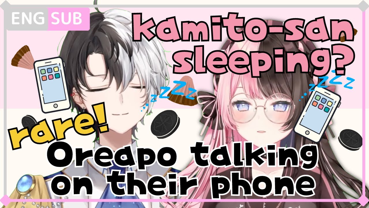 【Oreapo / ENG Sub】super rare! Oreapo sleepily talk on their phone voice 【Kamito/Hināno】