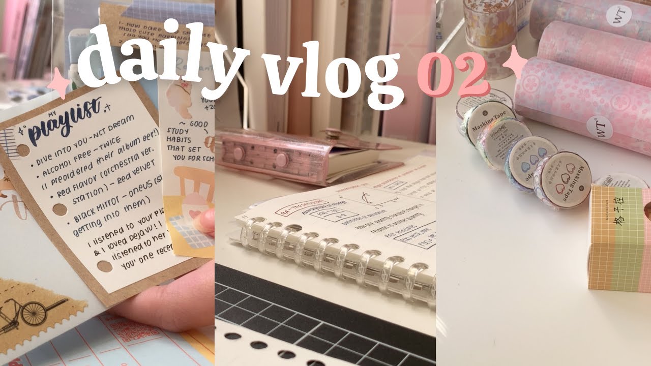 another daily (study) vlog // studying at the library, penpal with me and washi tape haul