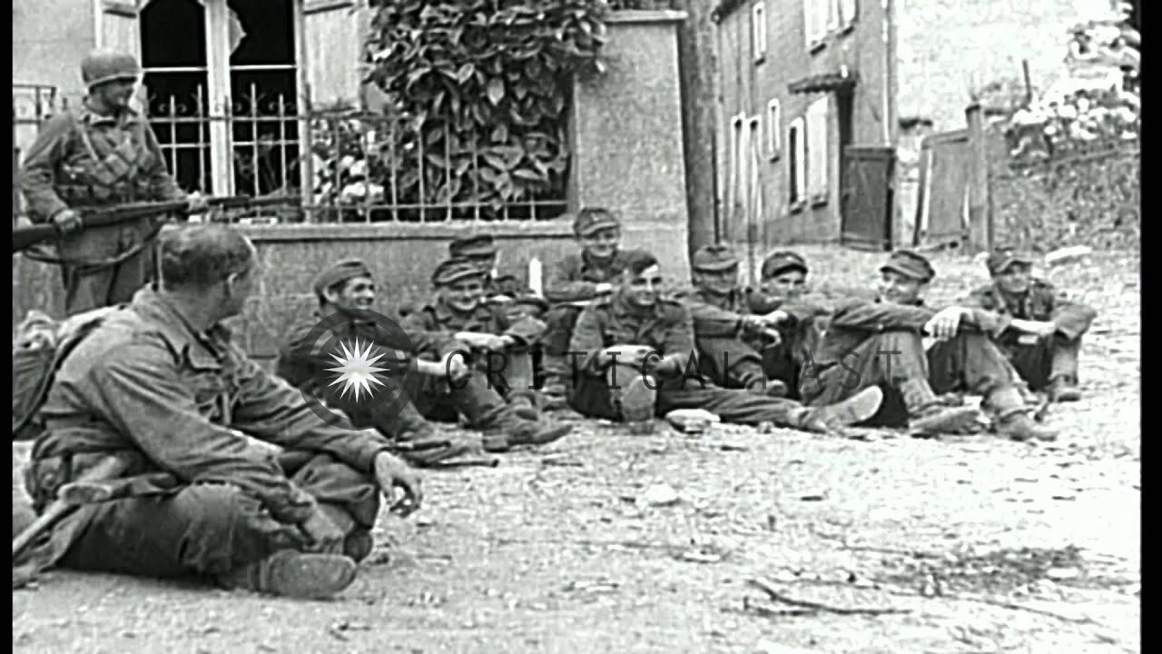 German prisoners of war in town of Saint Lo after allied bombings, following inva...HD Stock Footage