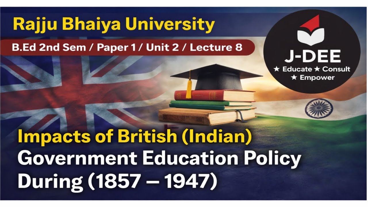 Impacts of British (Indian) Government Education Policy During 1857 - 1947 l B.Ed Notes 