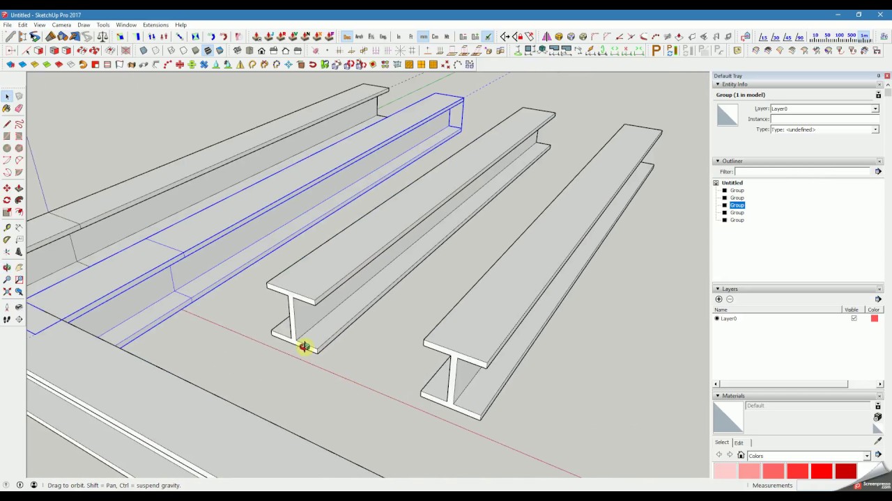 EP12 : Connect the Beam in Sketchup with Extension 'Extrude tools'