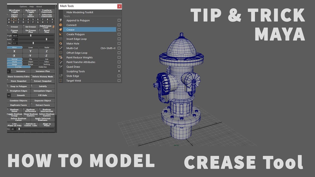 How to Use Crease tool  for hard surface Modeling in Maya