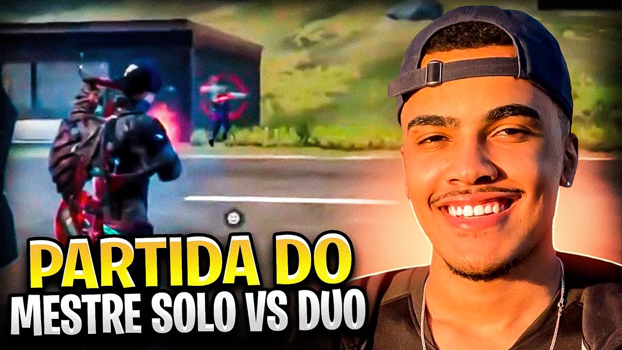 PEGUEI MESTRE JOGANDO SOLO VS DUO, PARTIDA INSANA - FREE FIRE