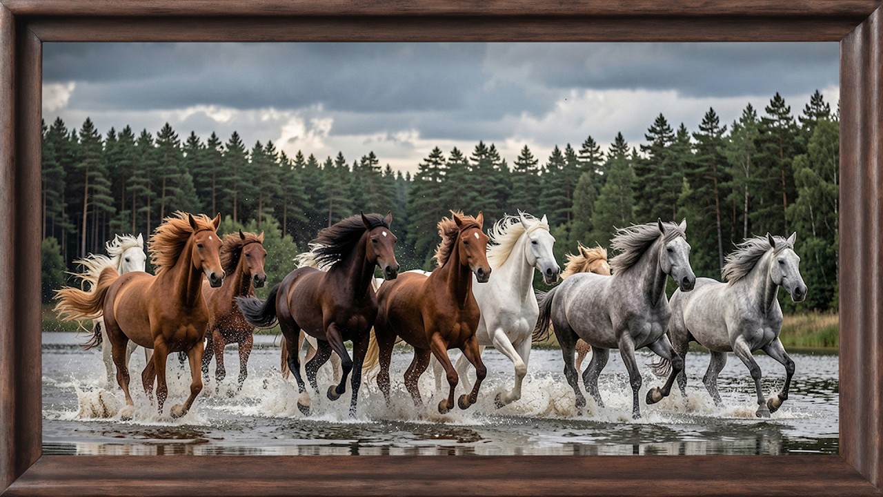 Horses 4K Vintage Art Wallpaper for TV