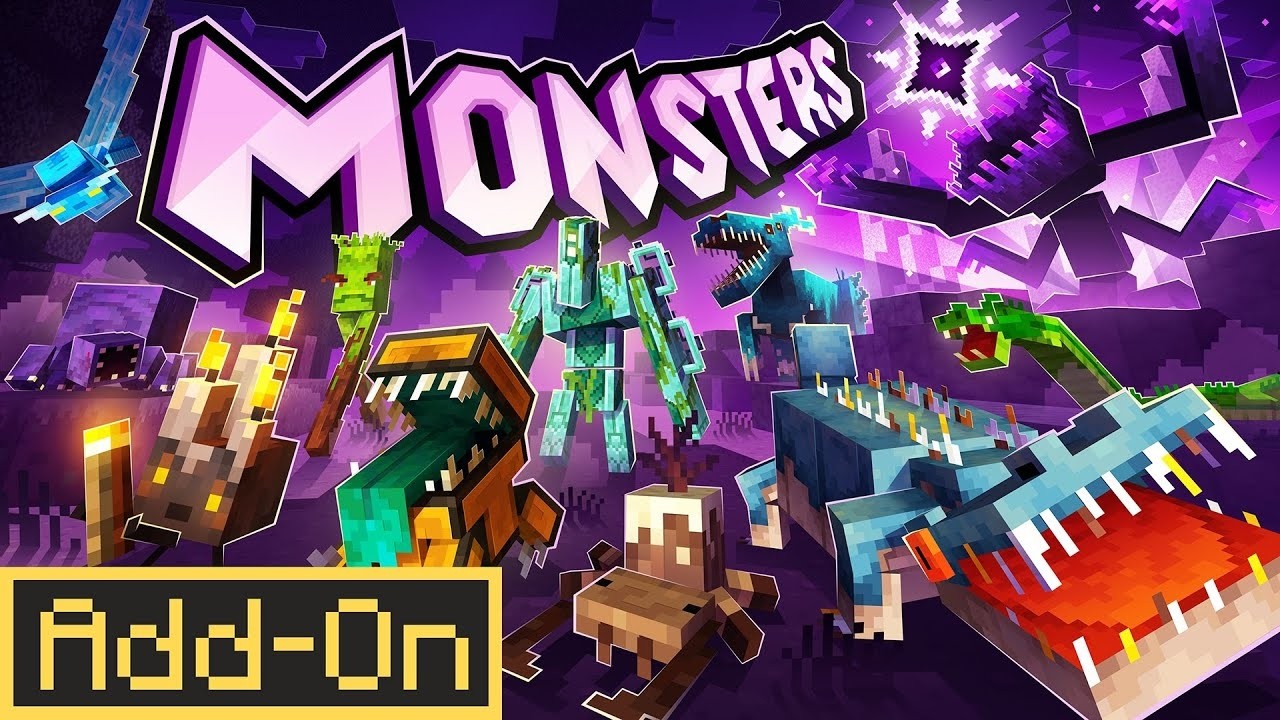 Survive These 4 Boss Dungeons! MONSTERS 1.2 Addon Minecraft Bedrock