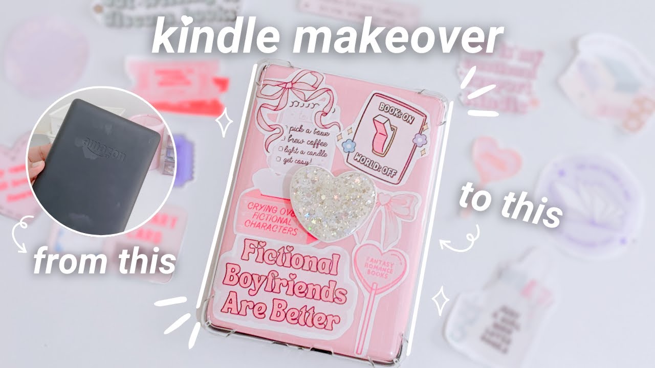 kindle makeover 🎀✨ наклейки своими руками, аксессуары для распаковки и индивидуальный фон ༘˚☁︎｡