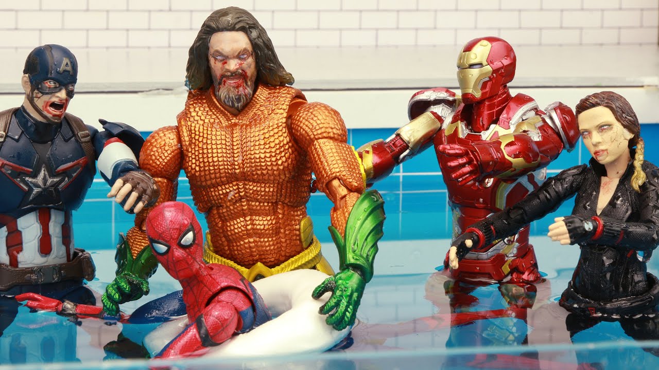 The Avengers: Zombie Infection in Swimming Pool | Figure Stopmotion