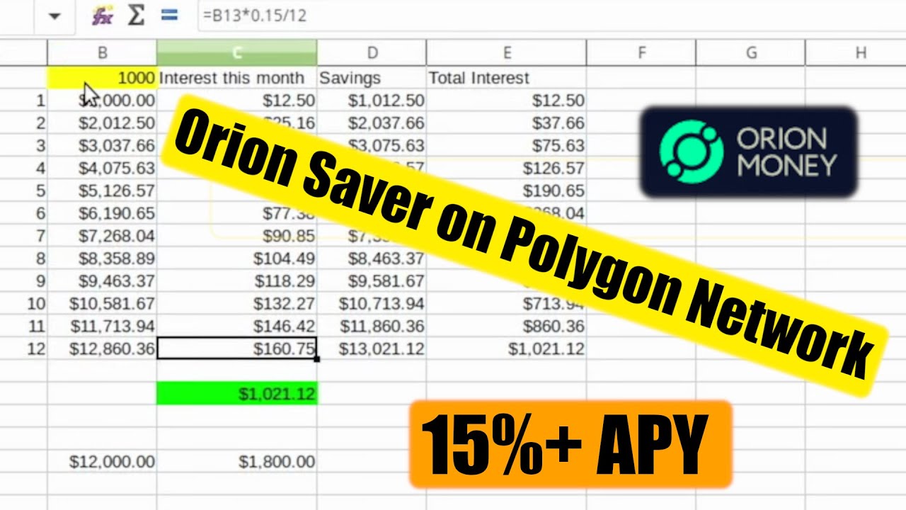 Orion Saver on Polygon Network - my first deposit