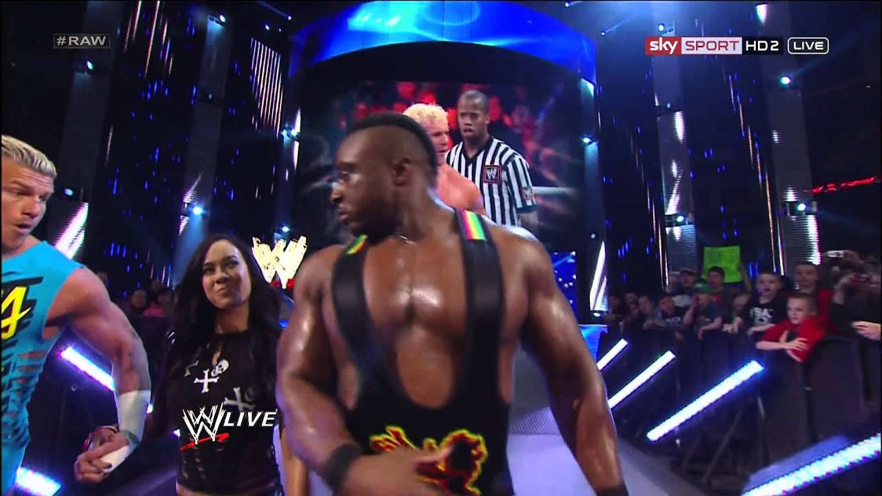 Big E Langston Accidentally Hits A.J. Lee - WWE Raw - April 8th 2013 | 1080p
