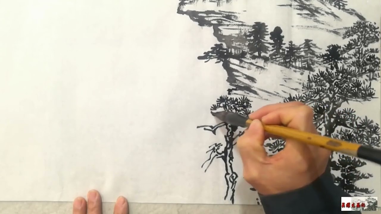 国画的绘画创作表现个性，树石结合适当美观，鹰嘴岩给予我们力量