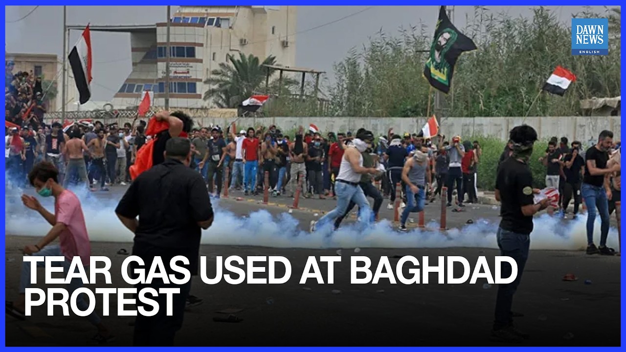 Tear Gas Fired at Pro‑Iranian Protesters Near US Embassy in Baghdad | Dawn News English