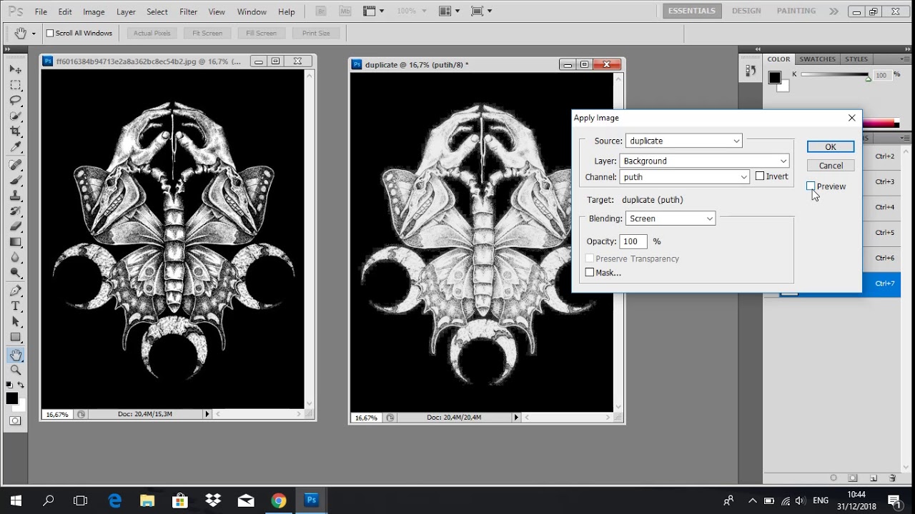 pisah warna sablon raster 1 warna (PHOTOSHOP)