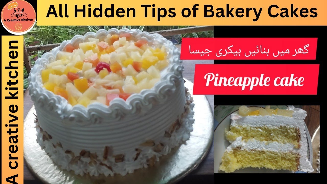 How To Make Fresh Cream Pineapple cake At Home|Gluten free|pineapple cake recipe by#Acreativekitchen